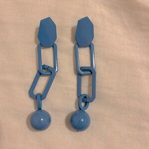 Pull & bear baby blue chunky earrings